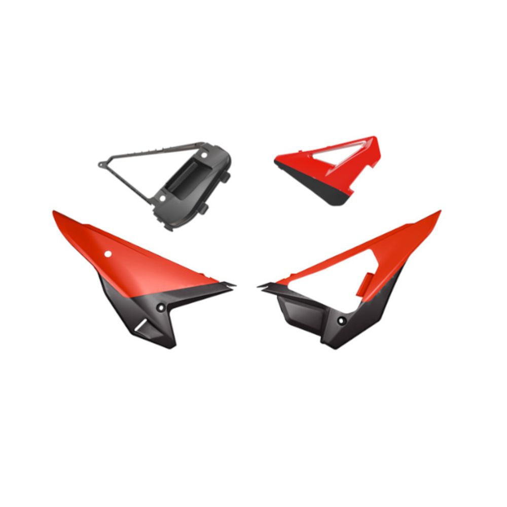 Kit Tabelle Laterali Revolution Con Sportellino Removibile Honda 25 + Rosso