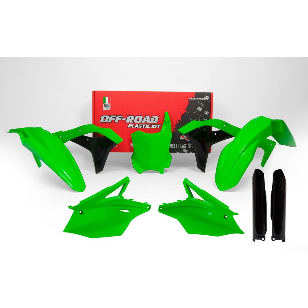 Plastics Kit 6 Pcs Neon Green Replica Kawasaki - Grafite Offroad