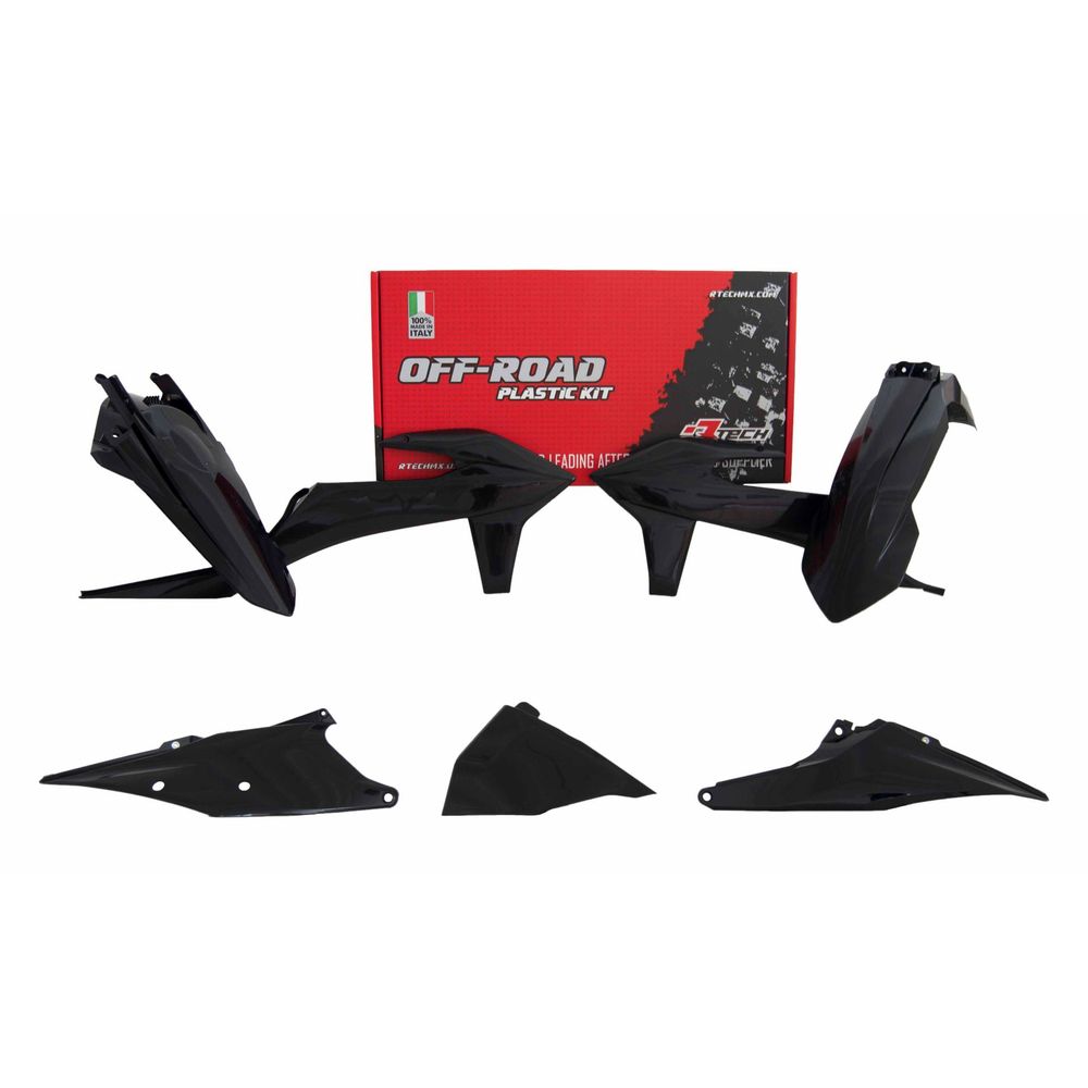 Plastics Kit 5 Pcs with Left Airbox Cover Black Replica Ktm - Grafite Offroad
