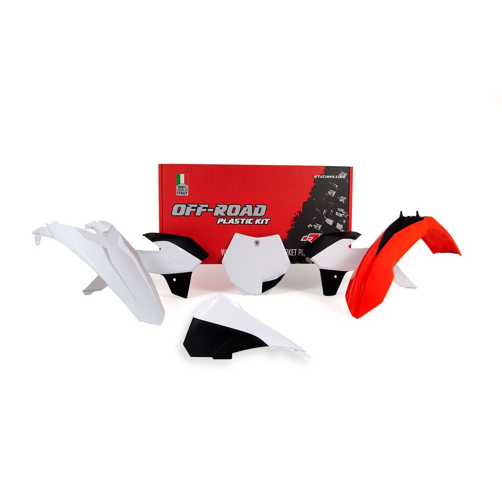 Plastics Kit 5 Pcs with Left Airbox Cover K Orange-white-black Replica Ktm - Grafite Offroad