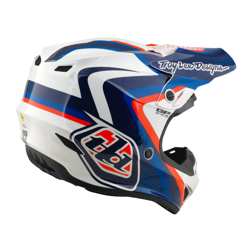 Helmet GP Pro - Slides - White / Blue - S Troy Lee Designs - Grafite Offroad