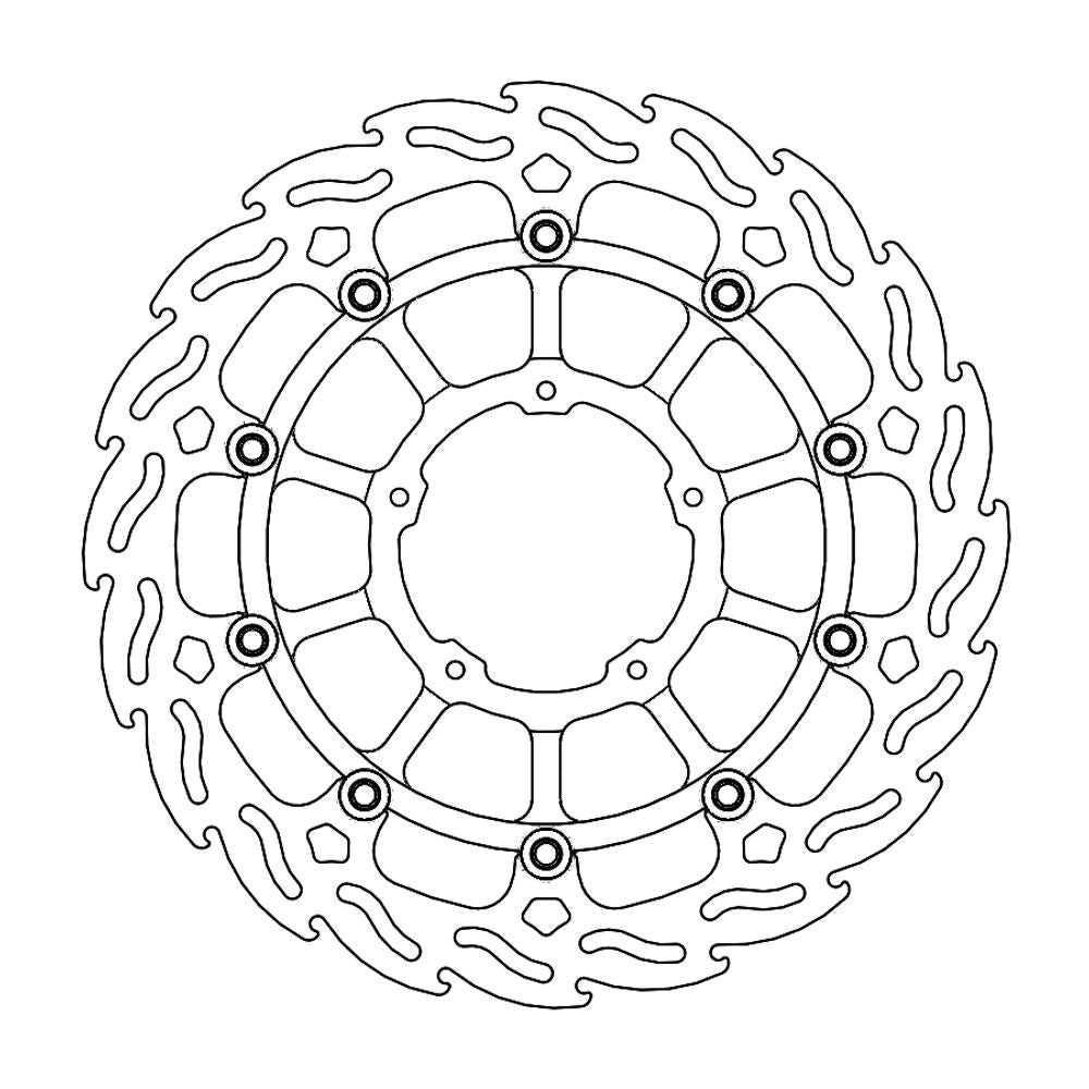Brake Disc Road Flame - Floating - Front Right - Honda: Cbr1000rr-r Fireblade / Fireblade Sp 2020> - Grafite Offroad