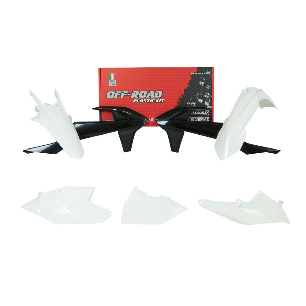 Plastics Kit 5 Pcs with Left Airbox Cover White-black Replica Ktm - Grafite Offroad