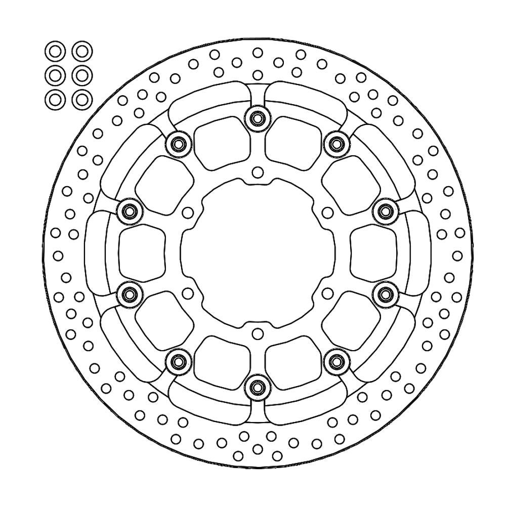 Brake Disc Road Prof. Halo - Floating - Front - Suzuki: Gsxr 1000/r 2017-> (t-floater 320x6.0x31mm) - Grafite Offroad