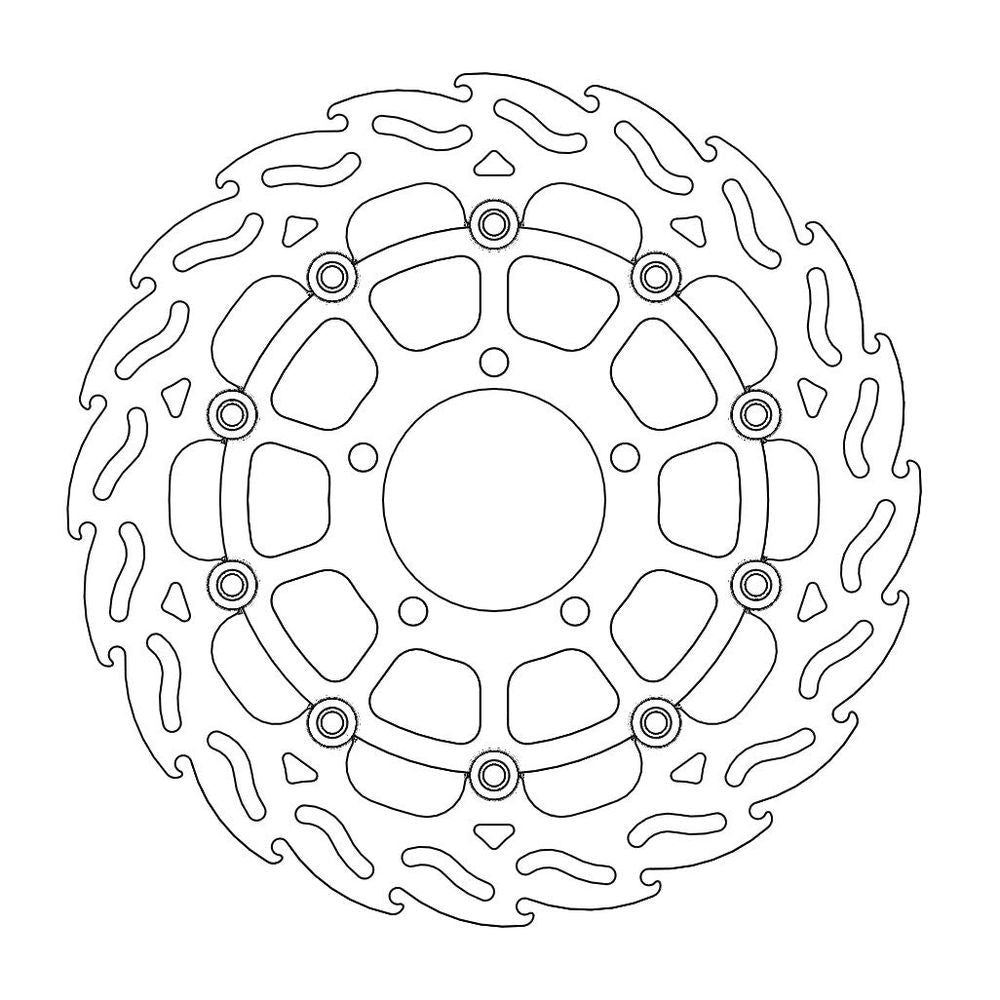 Brake Disc Road Flame - Floating - Front Right - Kawasaki: Zx-10r Ninja/abs, Gtr1400/abs, Zzr1400/abs - Grafite Offroad
