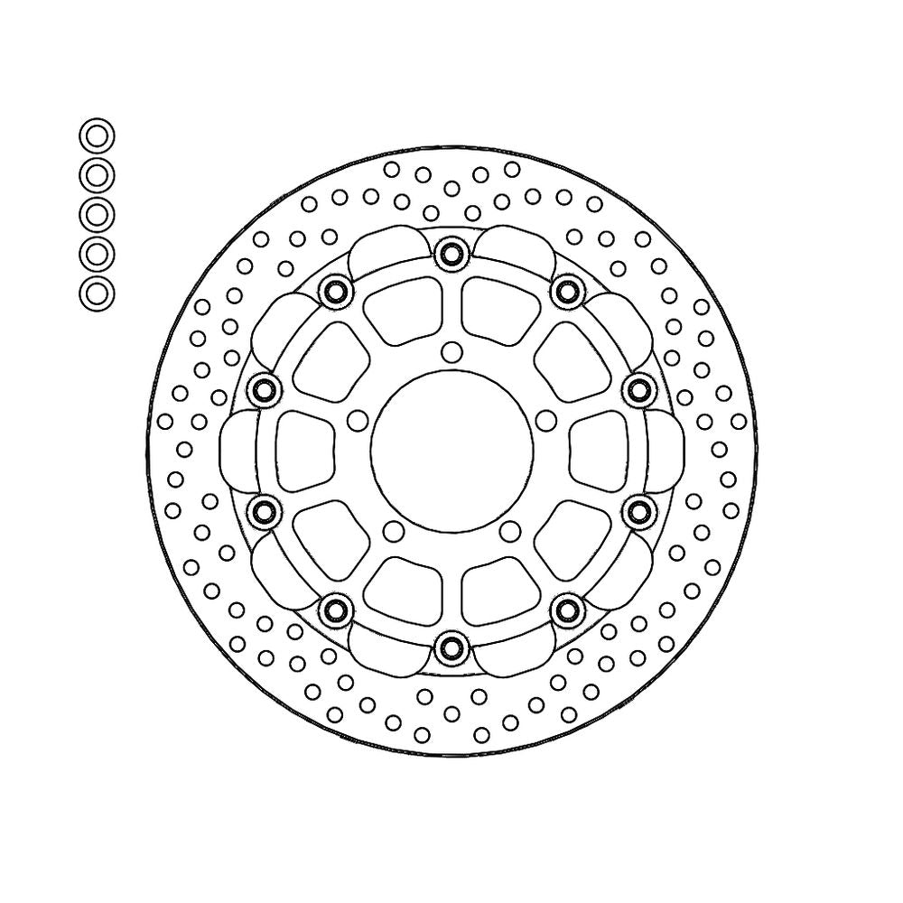Brake Disc Road Halo Racing - Floating - Front Left - Triumph: Bonneville - Grafite Offroad