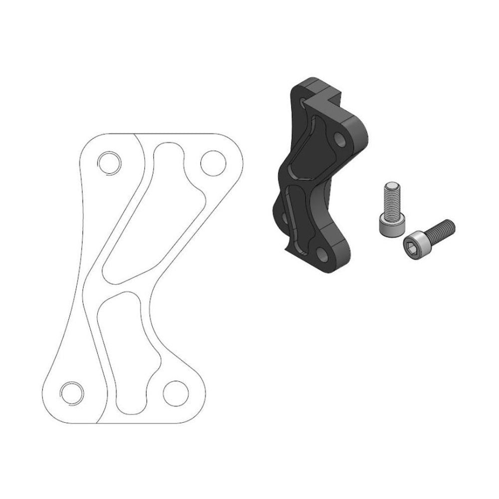 Supermoto Street Brake Caliper Adapter 320mm Rotor - Front - Yamaha - Grafite Offroad