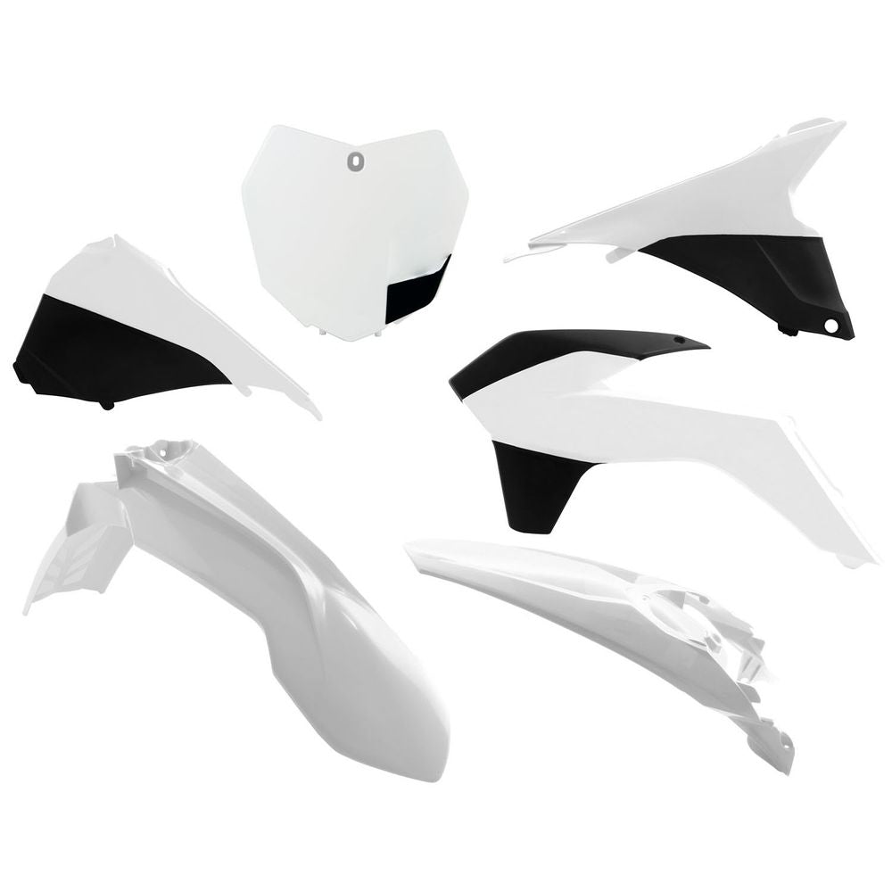 Plastics Kit 6 Pcs with Airbox Covers White-black Replica Ktm - Grafite Offroad