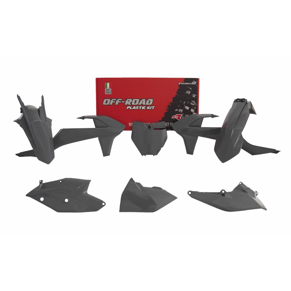 Plastics Kit 6 Pcs with Airbox Covers Quantum Grey Replica Ktm - Grafite Offroad
