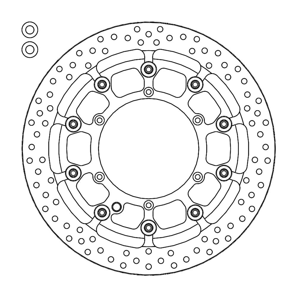 Brake Disc Supermoto Halo Racing - Front - Ktm, Hva Fs450 + Spacer (t-floater Halo &Oslash;320x5.5x34mm) - Grafite Offroad